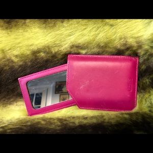 Coach Magenta leather purse mirror